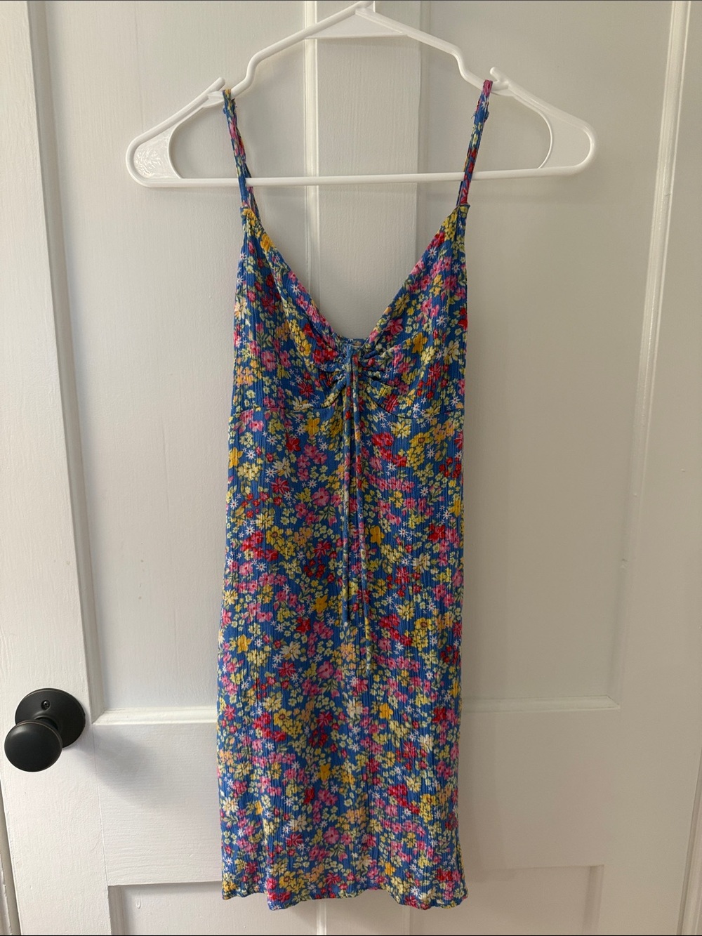Billabong Blue Floral Slip Dress with Yellow & Pink Flowers